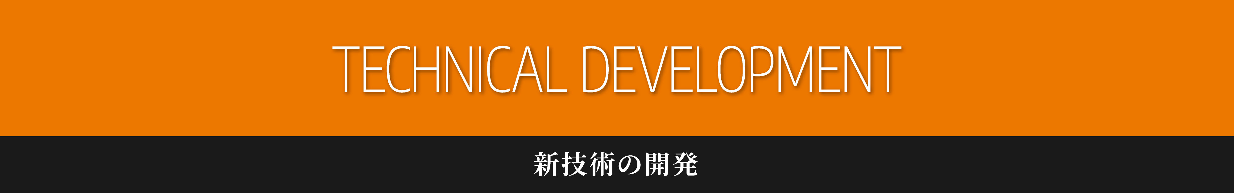 TECHNICAL DEVELOPMENT,新技術の開発